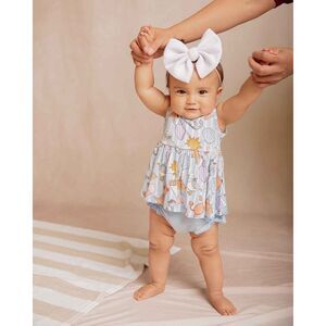 Bums & Roses Girls  Crabby & Cute Sleeveless Peplum Top Set, Multicolor